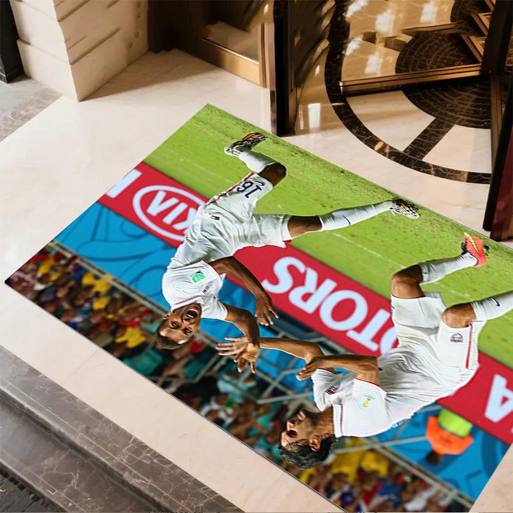 Football Players Floor Mat Design for Outdoor Living Rooms Foyer Entryway Anti-slip Rug Decorate Offices Perfect Birthday/Christmas Gift Idea