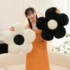 Flower Shape Cushion Classroom Cushions Circular Soft Nap Office Chair Cushion Black White Pillow Sofa Decorative Flower Pillow