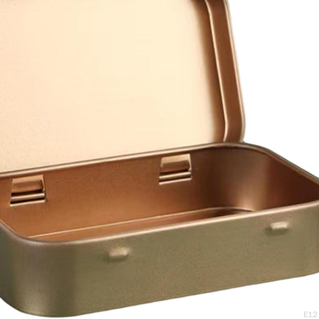 Card Storage Box Multifunction Accessories Portable Iron Rectangular Organizer Container Durable