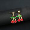 New Sweet Cherry Earrings for Women Red Cherry Fruit Stud Earring Cute Girl Simple Exquisite Edition Luxury Designer Jewelry