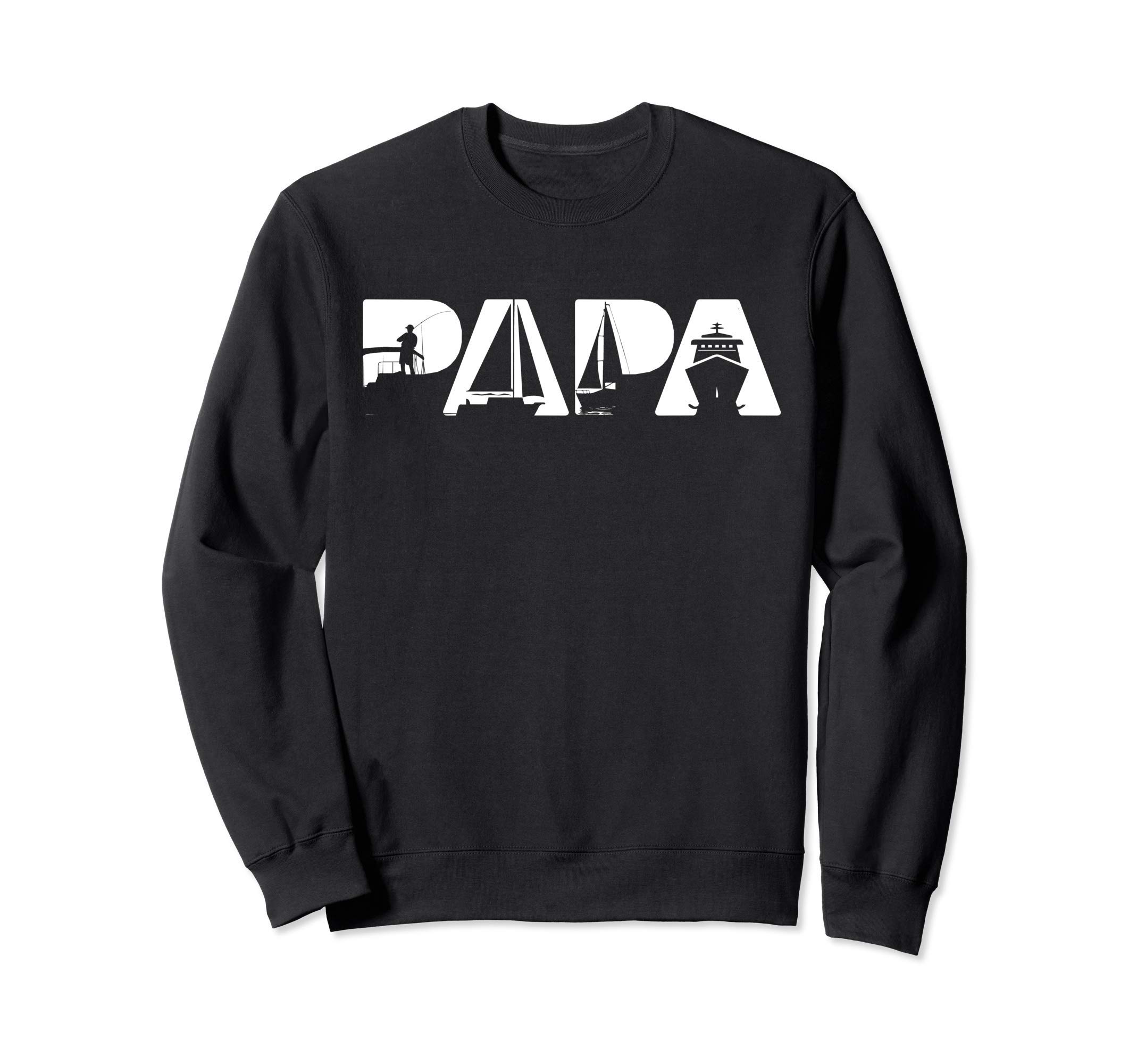 

Retro Vintage Boat Funny Dad Boat Gift Sweatshirt Dad, чорний