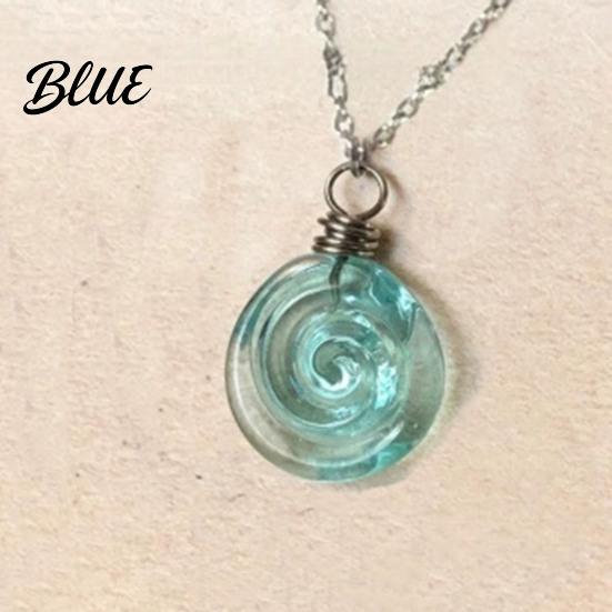 Droplet Earrings Recycled Glass Spiral Necklace Handmade Unique Boho Depth