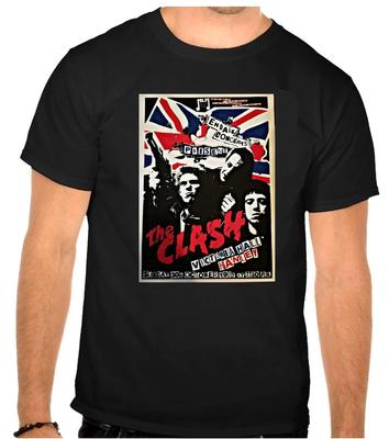 Maglietta Nera con Logo Musica Rock The Clash -1265-