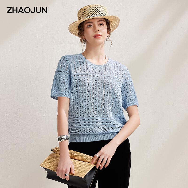 Women s Linen Blend Short Sleeve Knit Top M