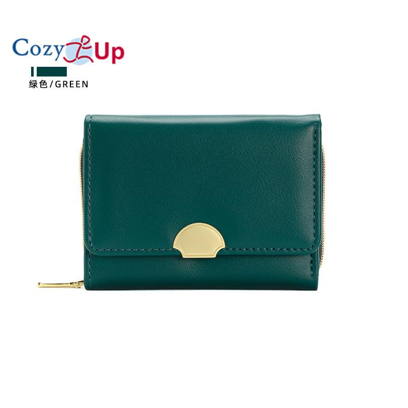 Уютный короткий женский кошелек на молнии, модный модный кошелек большой емкости, многофункциональный кошелек для карточек зелёный