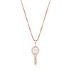 Gioielli di Moda Argento Sterling 925 Zircone Racchetta da Tennis Sportivo Ciondolo Collana Gioielli Regalo