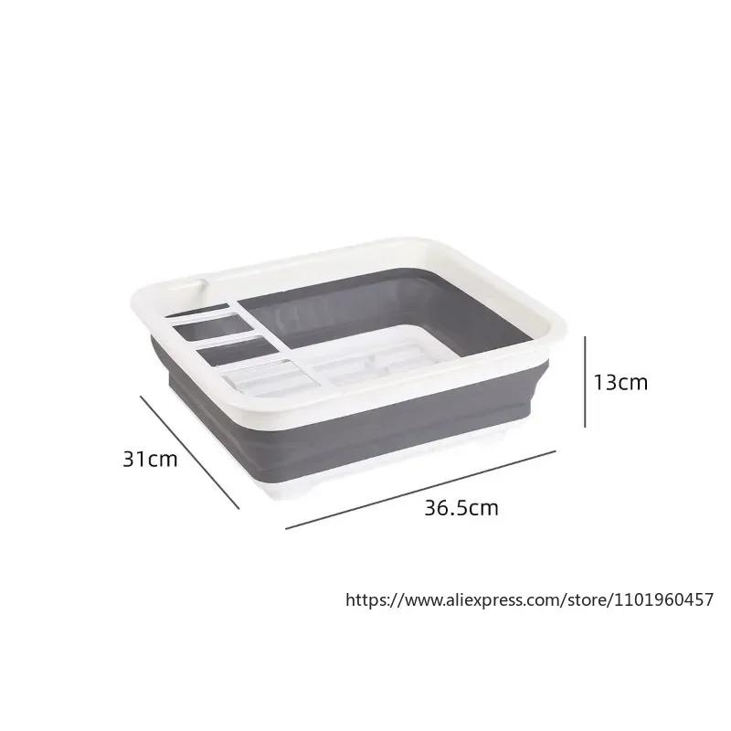 Foldable Dish Rack Kitchen Storage Holder Drainer Bowl Tableware Plate Portable Drying Rack Home Dinnerware Dish Rack Organizer