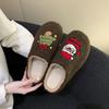 New comfortable home cute cartoon Grinch 2025 winter cotton slippers female couple thermal cotton slippers