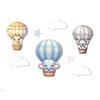 9Pcs Hot Air Balloon Wall Art Cute Animal Clouds Stars 3D Wall Decor Eco-friendly Kids Room Nursery Decoration Baby Shower Gift