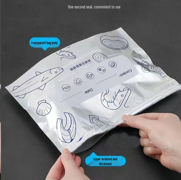 Food Grade Aluminum Foil Zipper Seal Bag for Refrigerator Storage