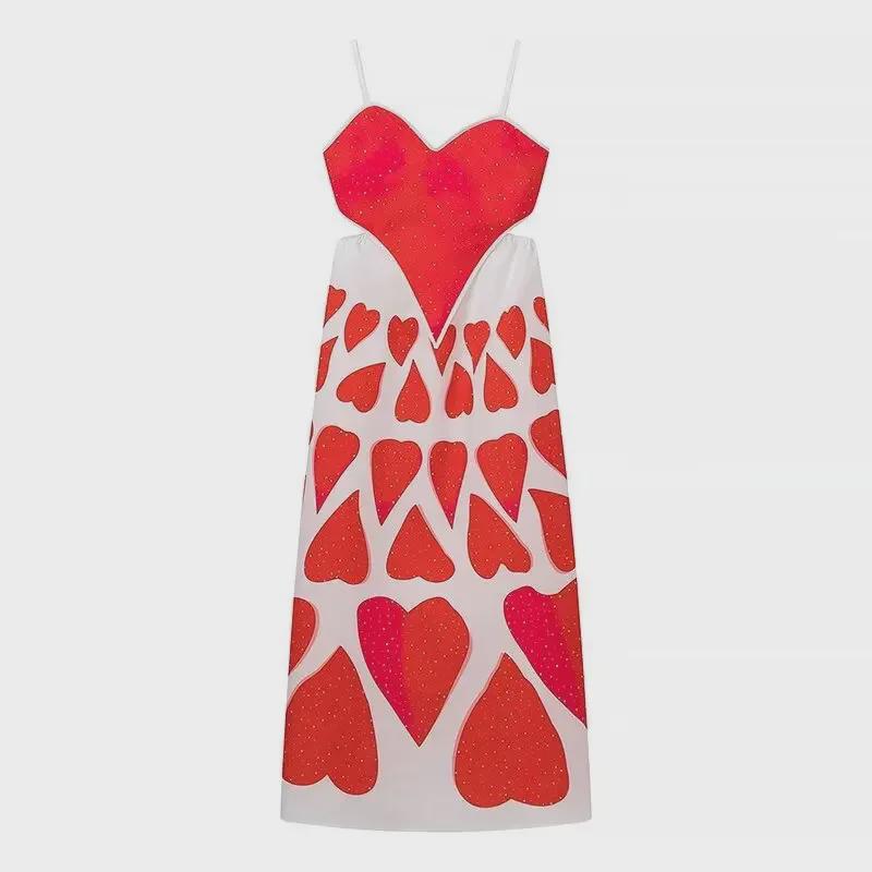 

Женский сарафан с принтом в виде сердца, весна 2024 г. Small