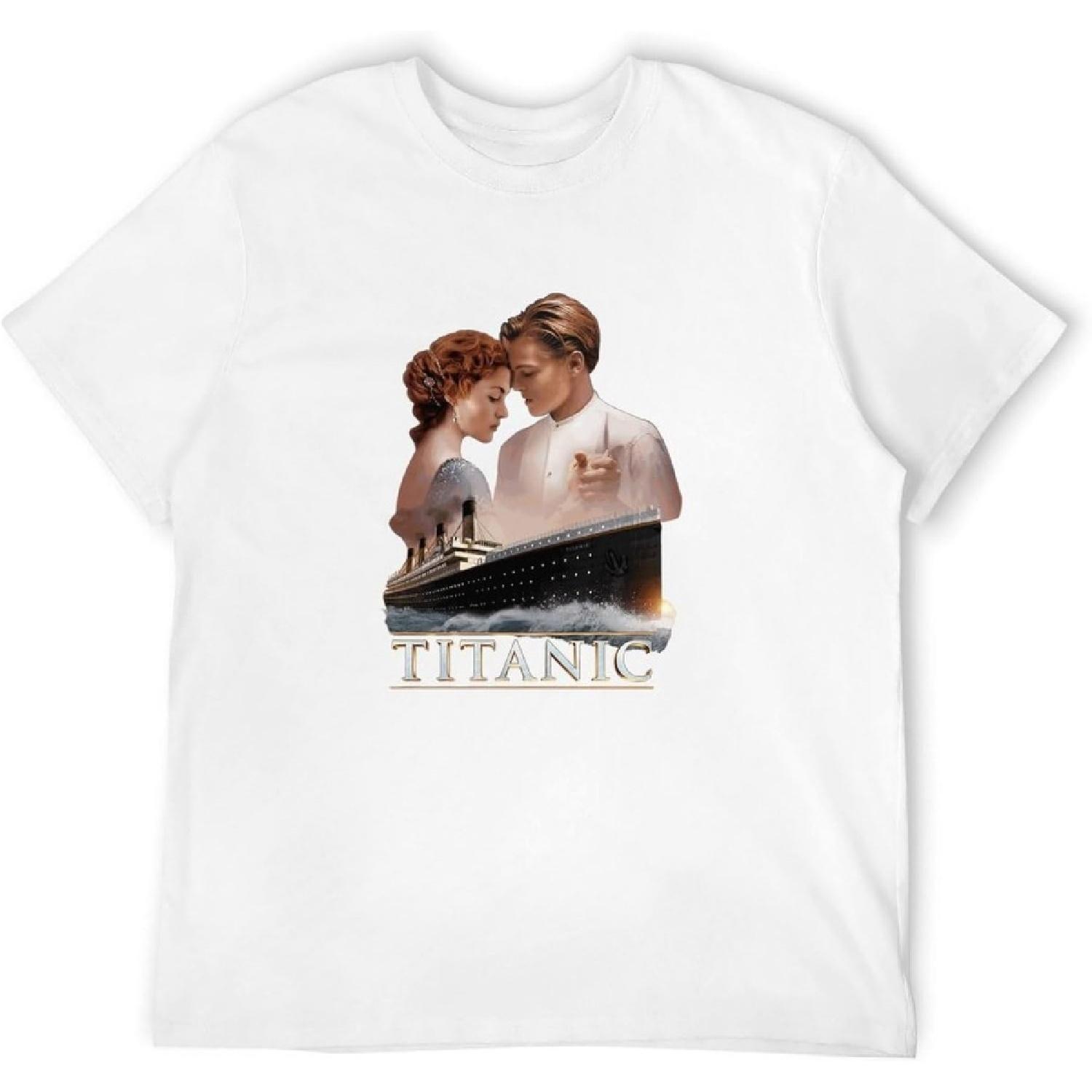 

Huang Qi Men Titanic Movie Poster Jack and Rose Mercerized Cotton T-Shirts White XXXXXL білий