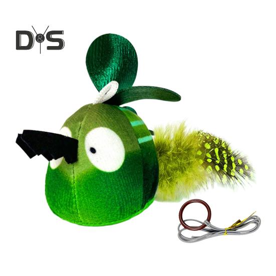 Touch Activated Chirping Insect Cat Toy Hanging Soft Plush Bee Dragonfly with Realistic Sound Interactive Cat Kicker Catnip Toy for Indoor Cats