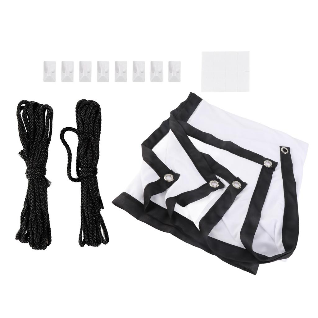 16:9 Thicken Portable Non Crease Soft White Polyester Projector Curtain Projection Screen