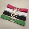 Simple Double Heart Buckles Waist Cincher Elastic Waistband Breathable Fabric Corset Belt For Women Fashion Accessories