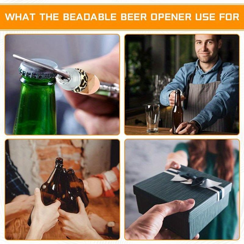 Stainless Steel Bottle Opener Customizable DIY Beaded Beer Opener for Kitchen Wedding Party Bar Home Restaurant Durable