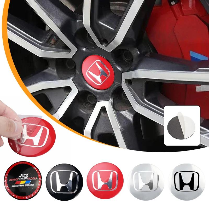 56MM Car Badge Wheel Center Hub Cap Sticker Tire Rim Cover Sticker Auto Accessories For Honda CITY CIVIC Mugen INSPIRE XR-V CR-V