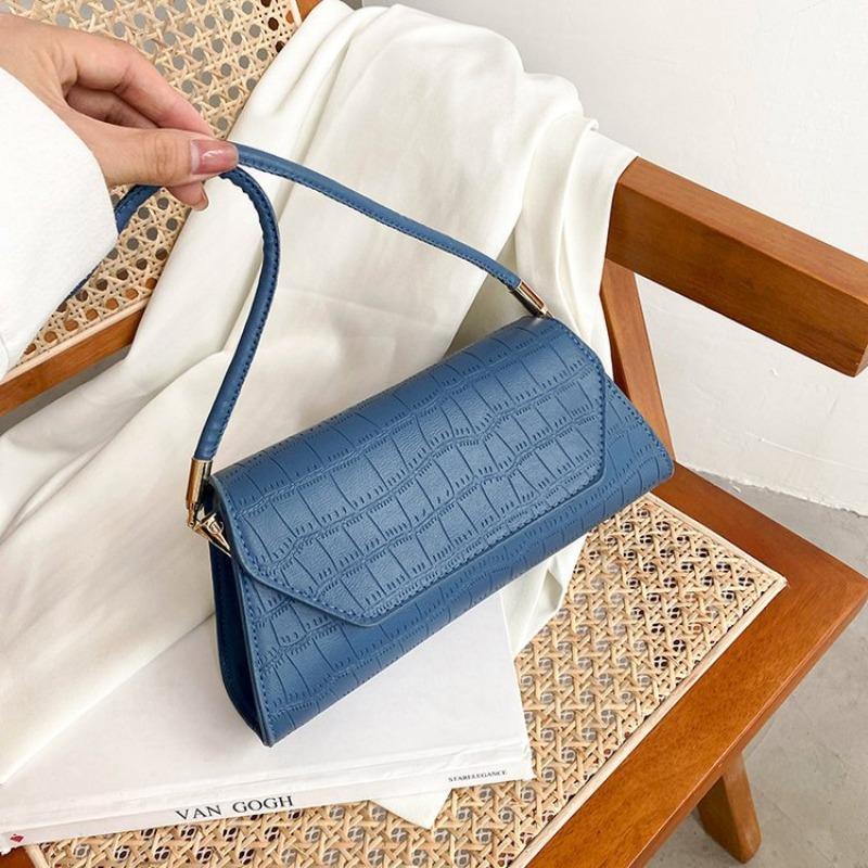 Bag Women's Spring and Summer New Trendy Fashion Crocodile Pattern Underarm Bag Indentation Crescent Shoulder Bag Oblique Span Bag
