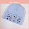 Letters Nyc Rhinestone Knit Hat For Unisex Autumn Winter Warm Cap Gift Fashion