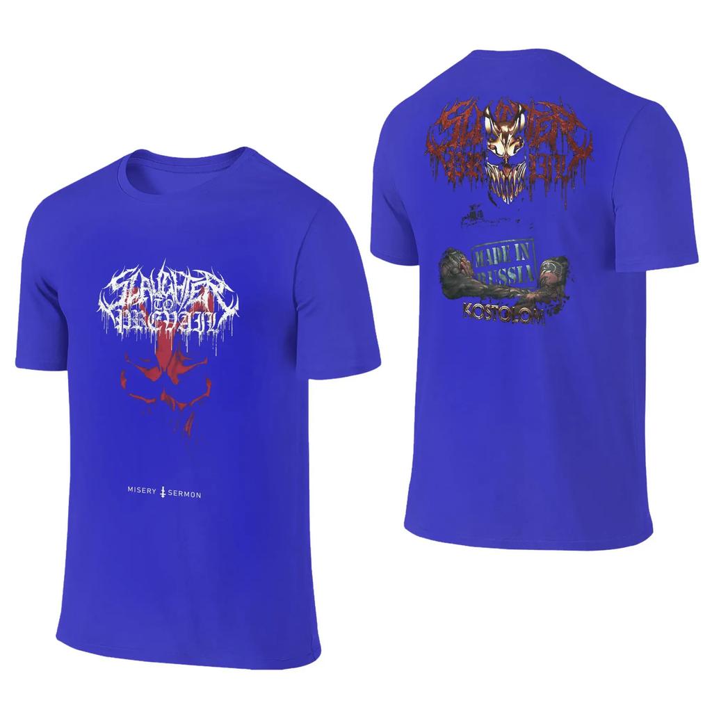 SLAUGHTER TO PREVAIL Band 100 Cotton TShirt for Men Beach Streetwear T Shirts O Neck Harajuku Tees Oversize Casual Clothing