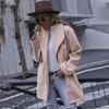 Women's Autumn and Winter Coat Fashion Lapel Long Woolen Coat