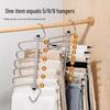 Stainless Steel Multi-Layer Folding Clothes & Pants Rack - Non-Slip, Retractable with Clips for Dormitory Use.
