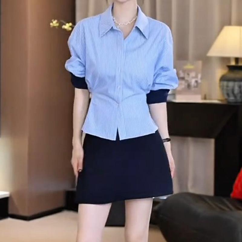 2026 Spring Women's Simple Style Lapel Shirt - Elegant, Solid Color Design for Sophisticated Commuting