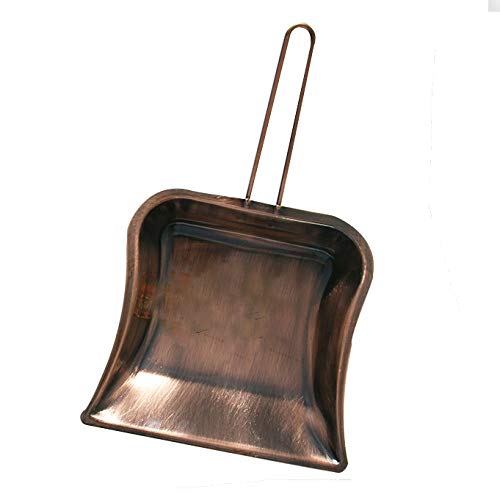 FUMAJIS Dustpan, Copper-Plated Tin Metal, Retro and Stylish, Indoor, Entryway, Veranda, Outdoor Cleaning Tool, Antique-Style Interior Decor, Glossy an