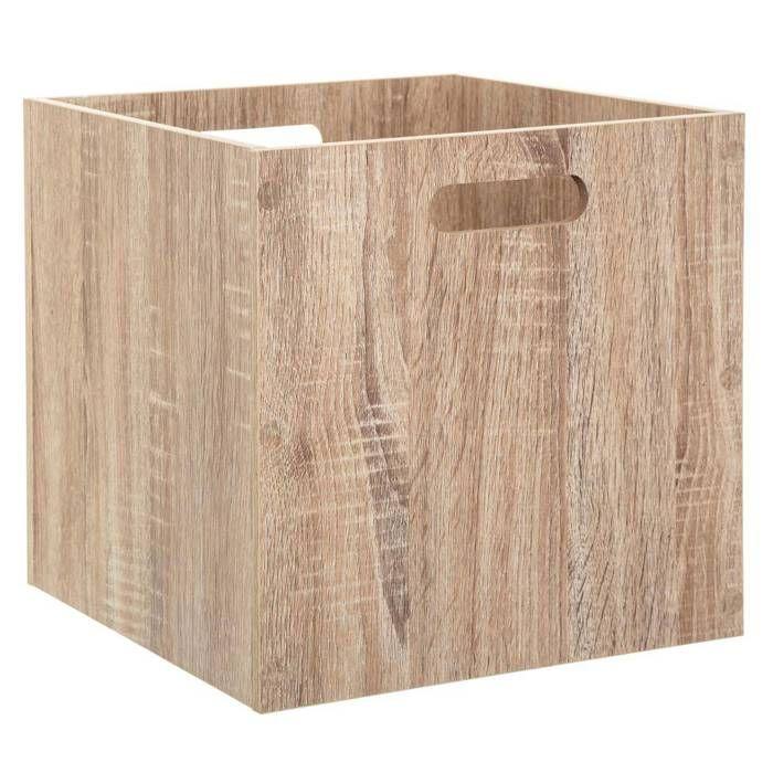 5five - panier 31x31cm "mix n modul" effet chêne naturel