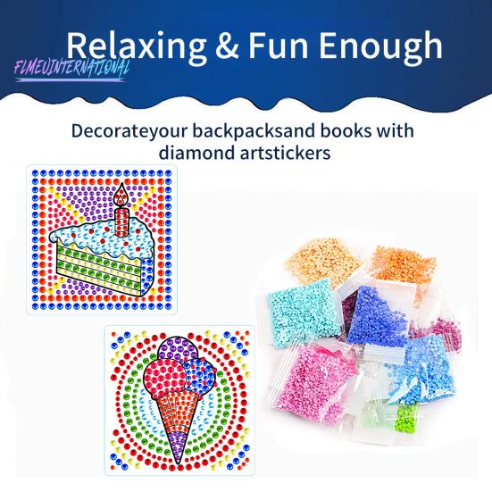 1 Set Diamant-Malerei-Aufkleber, Kreativität, DIY, Eiscreme-Muster, Strass-Aufkleber-Set für Zuhause, Wanddekoration