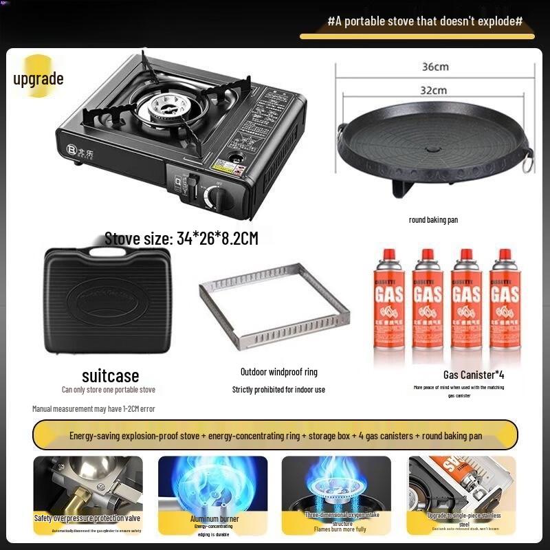 OEING Outdoor Portable Cassette Stove & Grill Kit Standard Kit