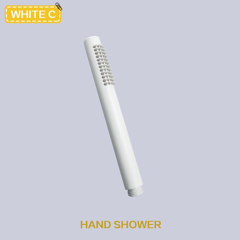 Brass White Handheld Shower Head Bathroom Round and Square Adjustable Stand Handheld Shower Head Wall Mounted Faucet Accessories