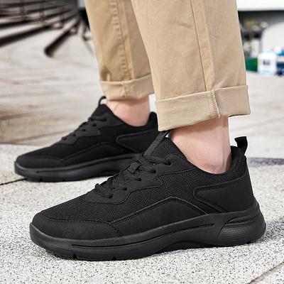 2025 Spring Summer New Small White Shoes Men's Shoes All Match Breathable Sports Lightweight Shock Absorption Casual Black 48