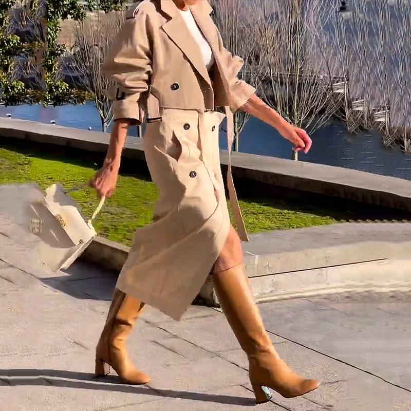 Versatile Buttoned Belt Skirt - European & American Casual Workwear Collection