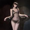 Sexy underwear, sexy lace, pure desire wind mesh, perspective bow, sweet girl hollow gauze skirt