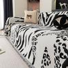 Leopard Zebra Chenille Bankkleed Wasbare Plaid met Kwastjes Zachte Bankhoes voor Alle Seizoenen