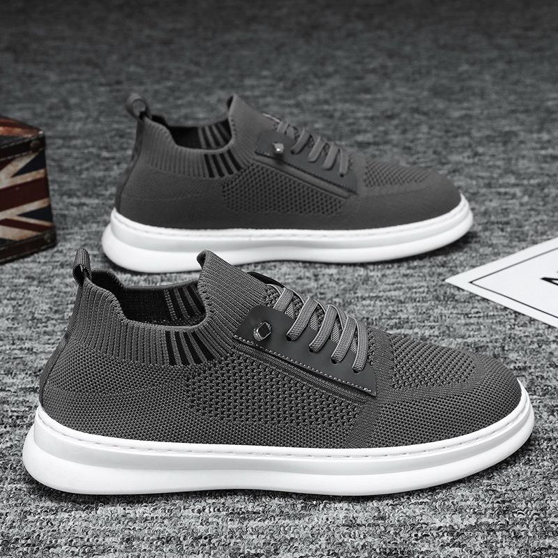 

Men s fly-woven casual shoes summer new soft-soled mesh breathable board shoes trendy versatile one-pedal sports men s shoes 44