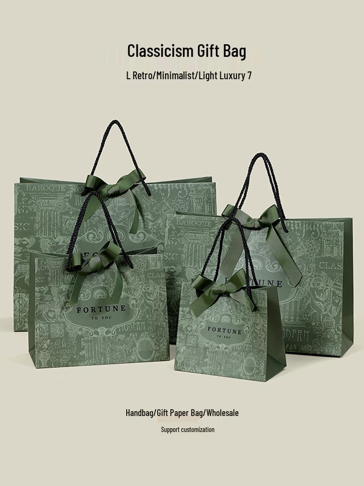 Light Luxury Gift Tote: Custom Paper Shopping Bag for Clothing and Souvenirs