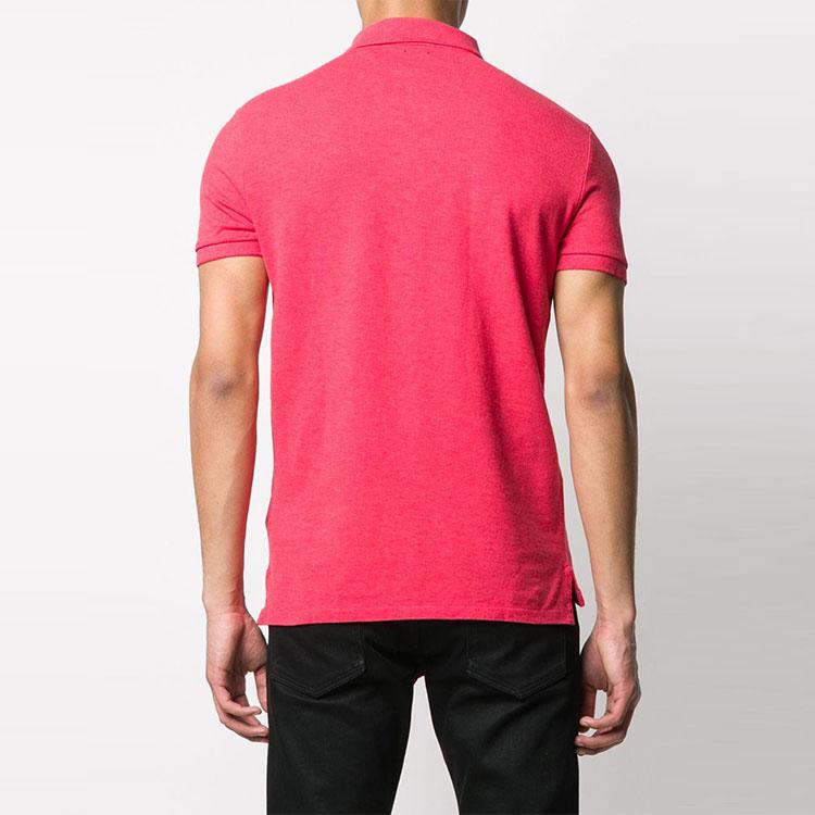 Polo Ralph Lauren Embroidered Logo Solid Color Short Sleeve Polo Shirt Men tops Pink 710680784-126