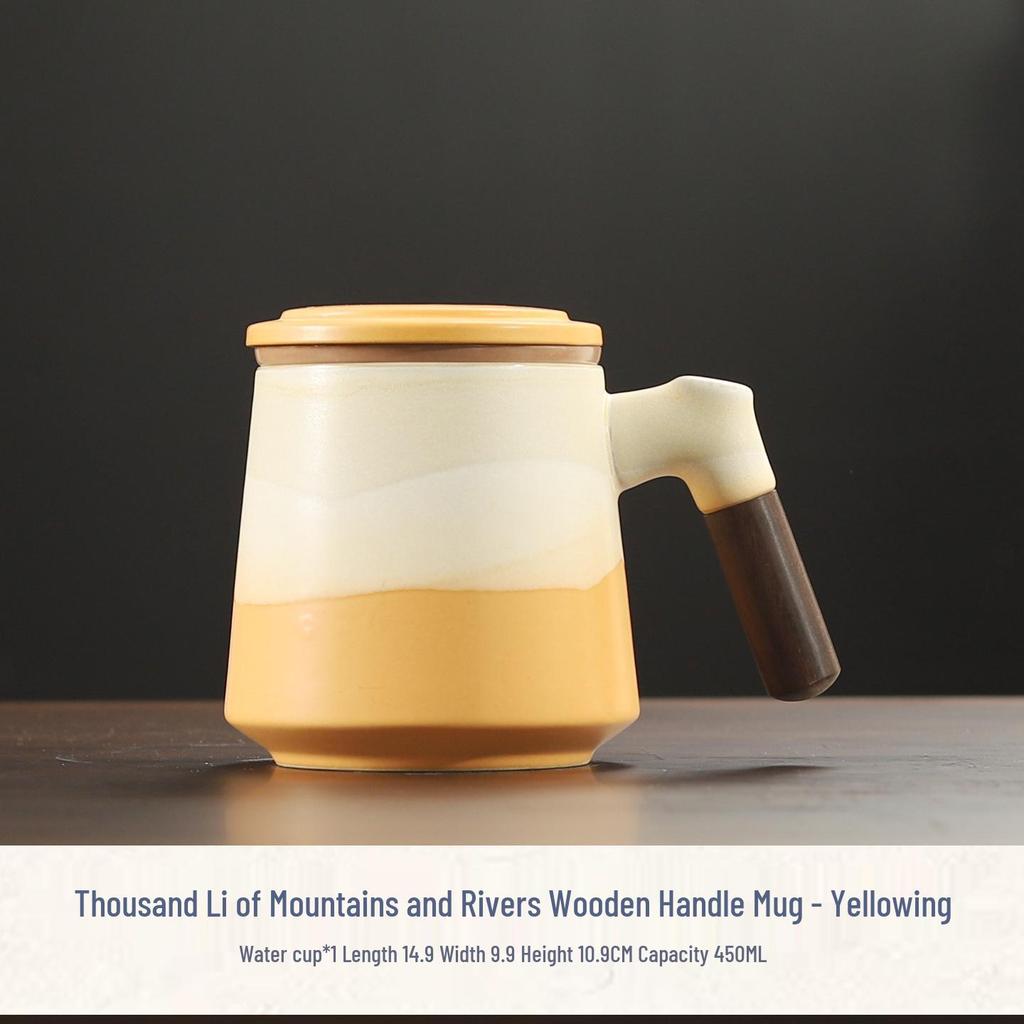 High-Value Ceramic Mug with Tea and Water Separation, Lid, and Filter - Perfect Souvenir or Gift for Annual Meetings