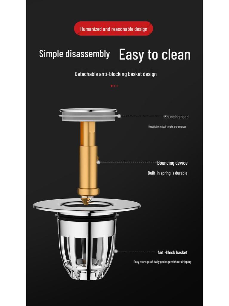 Anti-Odor Pop-Up Drain Stopper for Washbasin