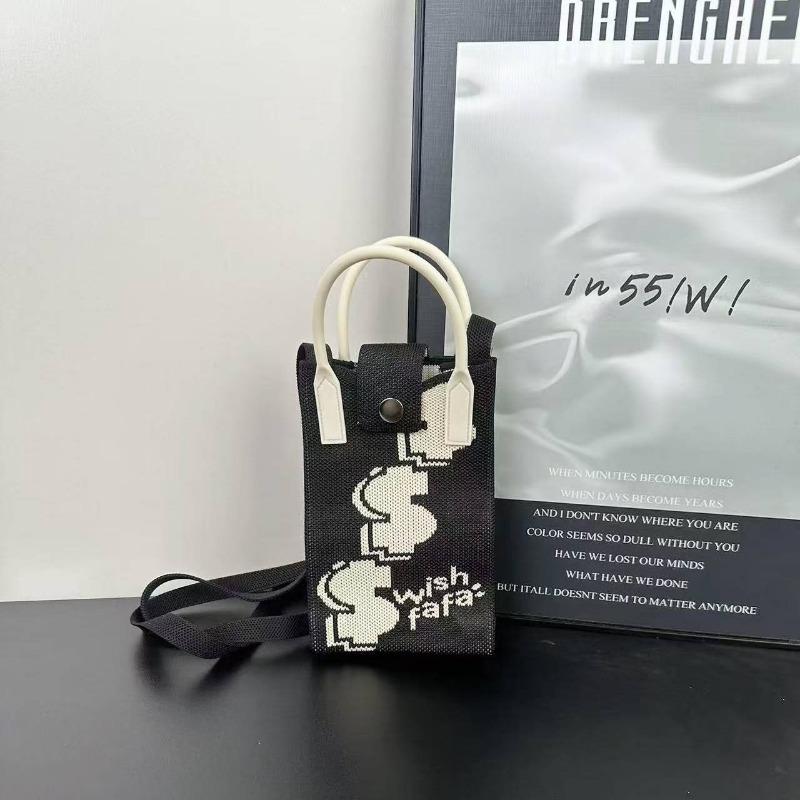 Mobile phone bag flower knitted bag niche versatile shoulder messenger bag trendy tote bag flower knitting