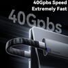 ESSAGER 0.125m 240W USB4.0 Full Function Data Cable Type-C To Type-C Charging Cord 40Gbps High Speed Transfer