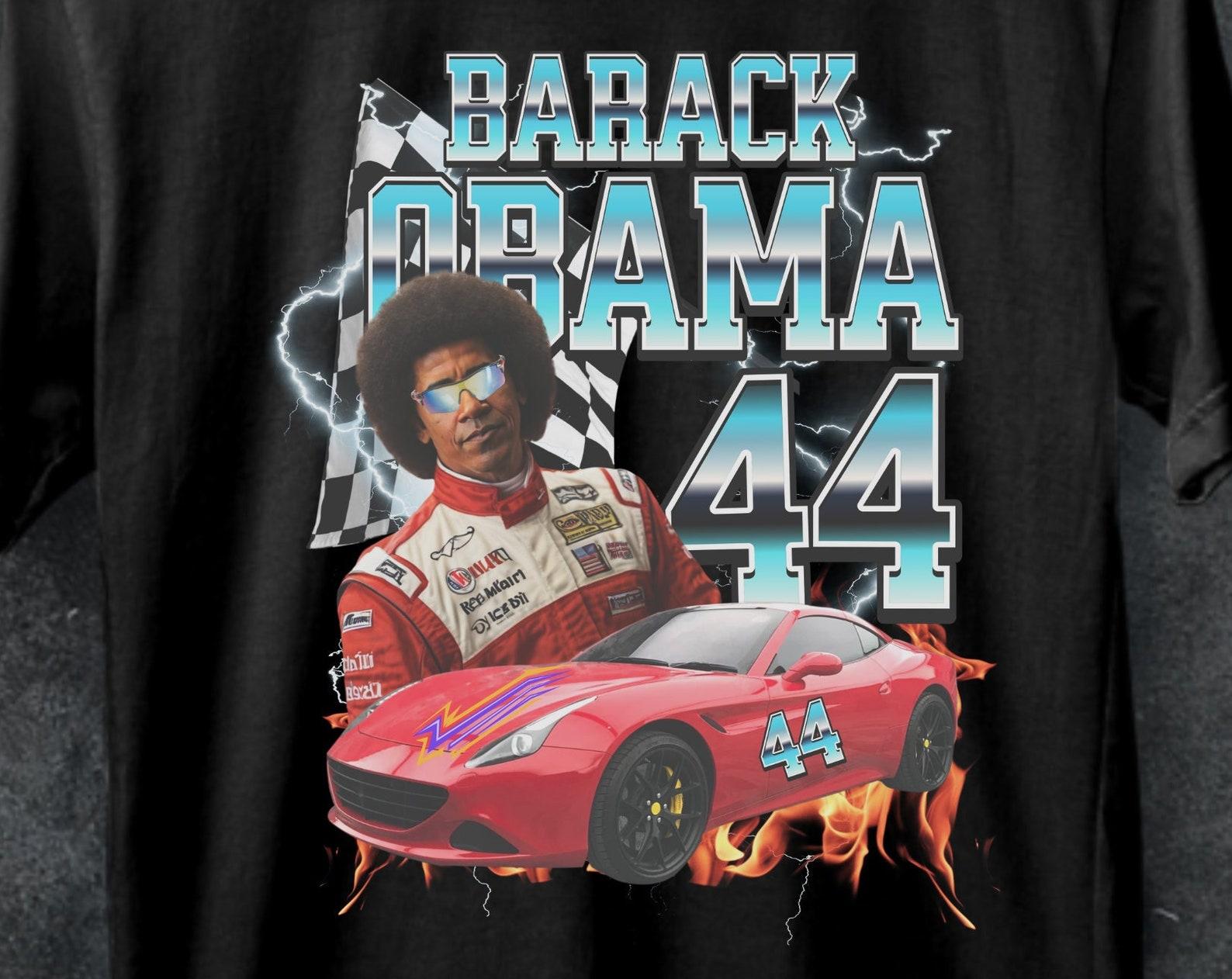 Funny Obama Racing T-Shirt, Political Humor Tee M