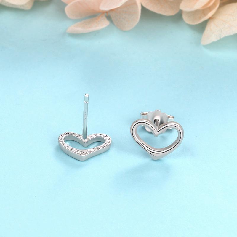Jewelry Hollow Love Stud Earrings Korean Style Temperament Silver Needle Fashion Earbone Stud Female Ins