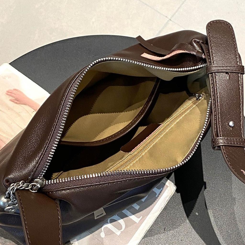 Leather underarm large tote bag stray bag women's new cowhide women's bag commuter large bag single shoulder messenger women's bag