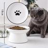 Large Ceramic Cat & Dog Bowl - Elevated Design for Cervical Protection, Wide Mouth, Garfield Cat-Suitable