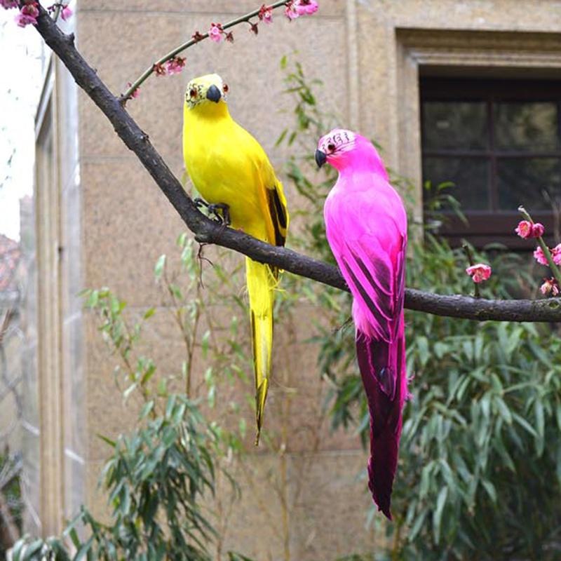 6 Colors 25cm Simulation Parrots Birds Artificial Parrots Home Garden Yard Decoration
