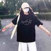 Black Short-sleeved T-shirt Women's Pure Cotton New Popular Loose Half-sleeved Summer Unique Design Beautiful Top
