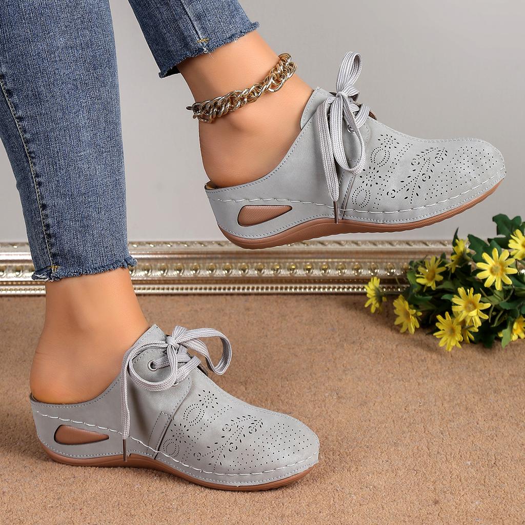 Fashion 2025 Summer Women's Orthopedic Sandals Fashionable Retro Trigger Wedge Slippers Casual Thick Sole Wearing Beach Women's Shoes